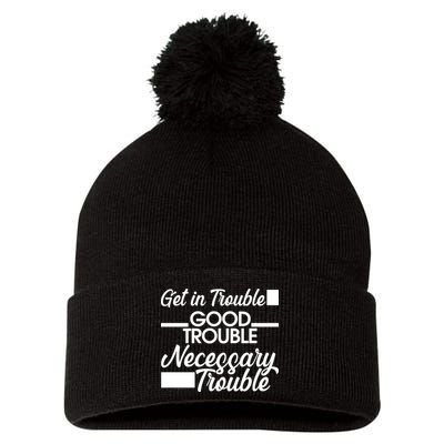 Get In Good Necessary Trouble RIP John Lewis  Pom Pom 12in Knit Beanie