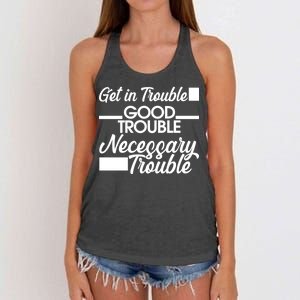 Get In Good Necessary Trouble RIP John Lewis  Women's Knotted Racerback Tank