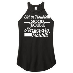 Get In Good Necessary Trouble RIP John Lewis  Women's Perfect Tri Rocker Tank