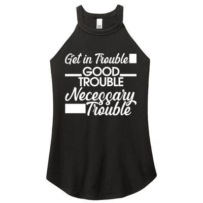 Get In Good Necessary Trouble RIP John Lewis  Women's Perfect Tri Rocker Tank