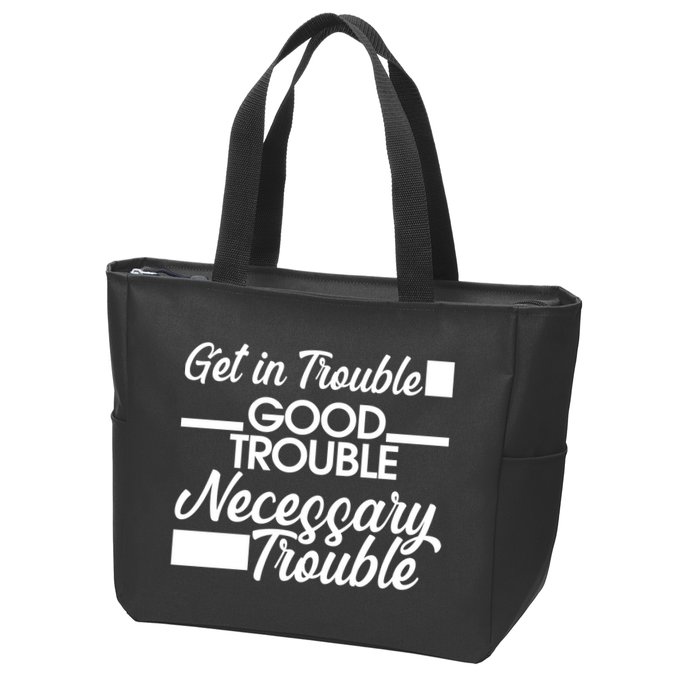 Get In Good Necessary Trouble RIP John Lewis  Zip Tote Bag