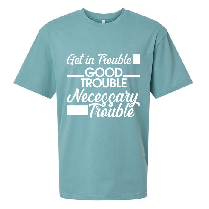 Get In Good Necessary Trouble RIP John Lewis  Sueded Cloud Jersey T-Shirt