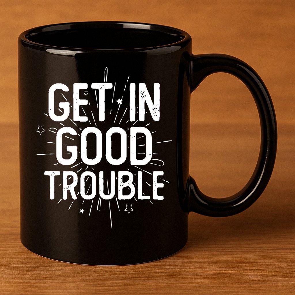 Get In Good Trouble John Lewis Quote  11oz C Handle Ceramic Mug