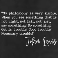 Get In Good Trouble John Lewis Quote Tribute Garment-Dyed Fleece Hoodie