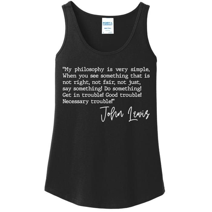 Get In Good Trouble John Lewis Quote Tribute Ladies Essential Tank