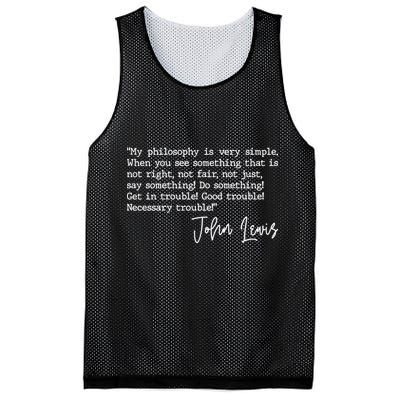 Get In Good Trouble John Lewis Quote Tribute Mesh Reversible Basketball Jersey Tank