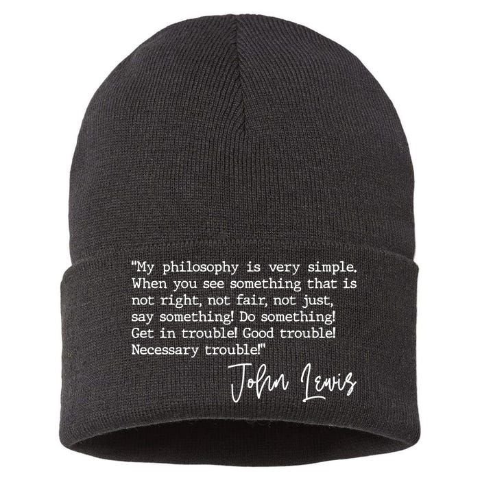 Get In Good Trouble John Lewis Quote Tribute Sustainable Knit Beanie