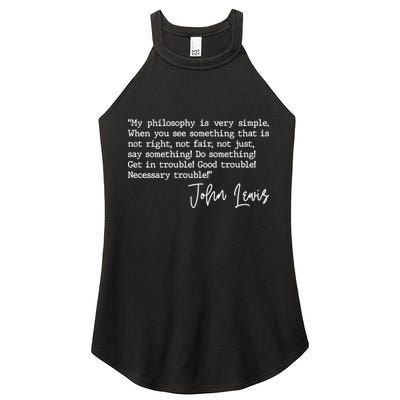Get In Good Trouble John Lewis Quote Tribute Women's Perfect Tri Rocker Tank