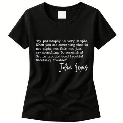 Get In Good Trouble John Lewis Quote Tribute Womens T-Shirt
