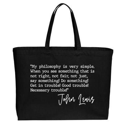 Get In Good Trouble John Lewis Quote Tribute Cotton Canvas Jumbo Tote