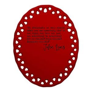 Get In Good Trouble John Lewis Quote Tribute Ceramic Oval Ornament