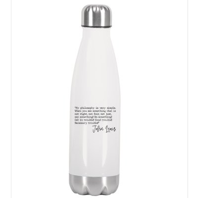 Get In Good Trouble John Lewis Quote Tribute Stainless Steel Insulated Water Bottle