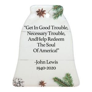 Get In Good Trouble Necessary Trouble Ceramic Bell Ornament