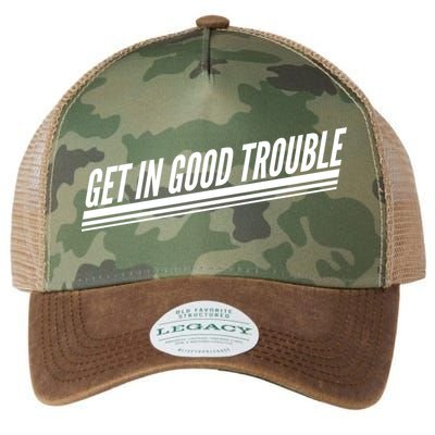 Get In Good Trouble Rep John Lewis Quote  Legacy Tie Dye Trucker Hat