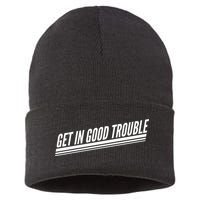 Get In Good Trouble Rep John Lewis Quote  Sustainable Knit Beanie