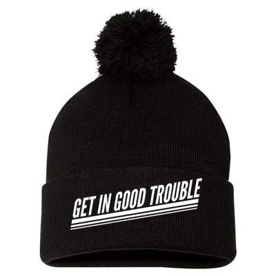 Get In Good Trouble Rep John Lewis Quote  Pom Pom 12in Knit Beanie