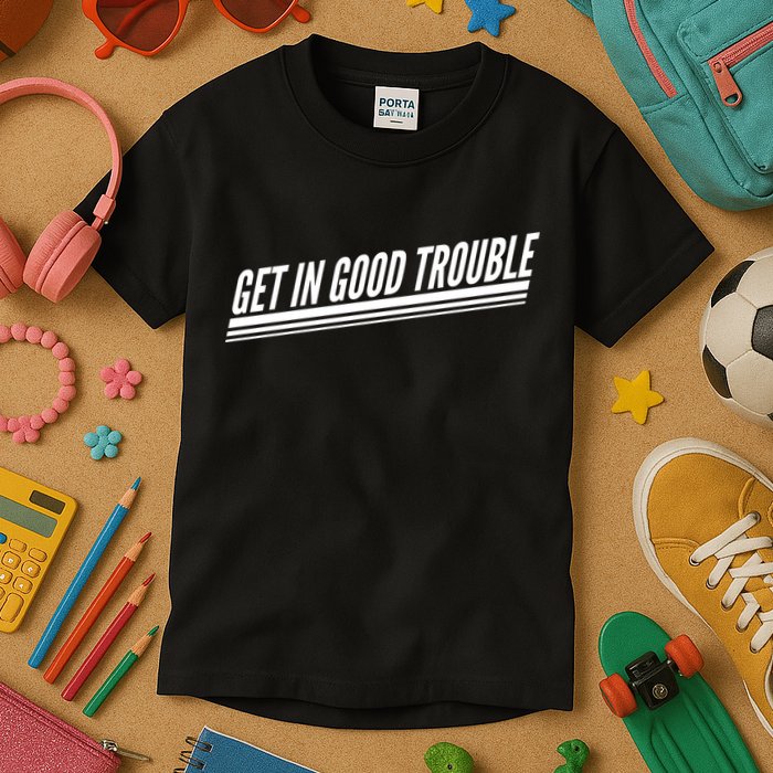 Get In Good Trouble Rep John Lewis Quote  Kids T-Shirt