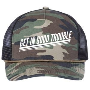 Get In Good Trouble Rep John Lewis Quote  Retro Rope Trucker Hat Cap