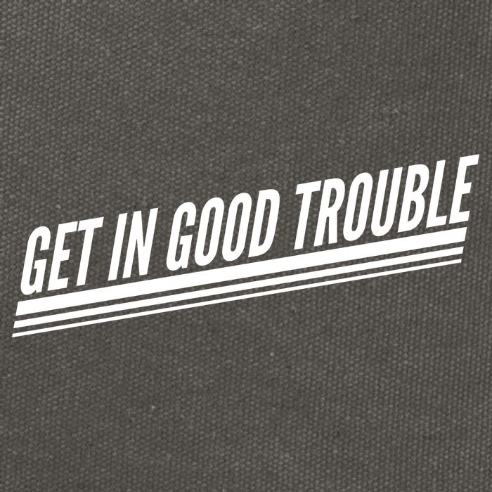 Get In Good Trouble Rep John Lewis Quote  Cotton Canvas Backpack