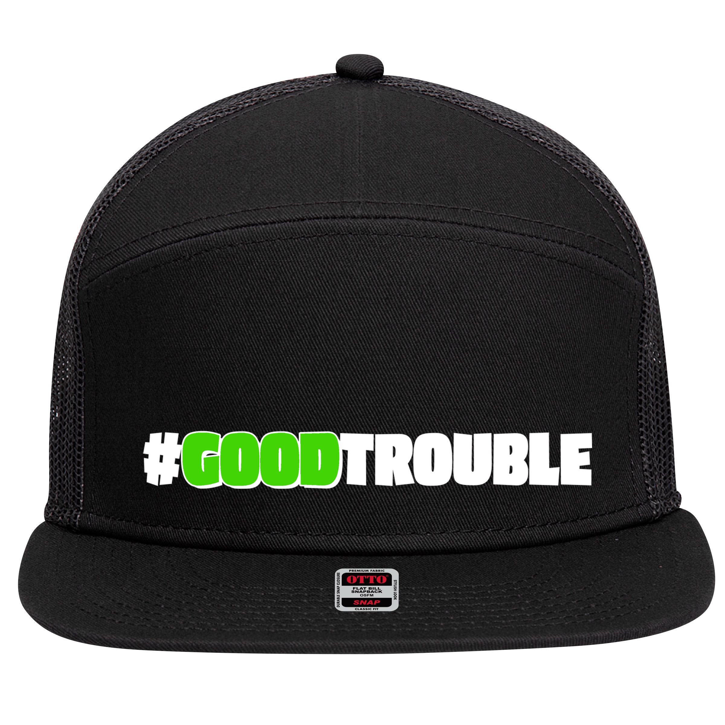 Get In #GoodTrouble John Lewis Tribute 7 Panel Mesh Trucker Snapback Hat
