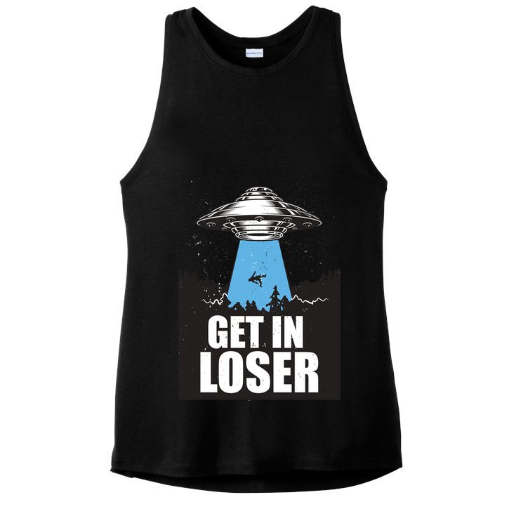 Get In Loser Alien UFO Ladies PosiCharge Tri-Blend Wicking Tank