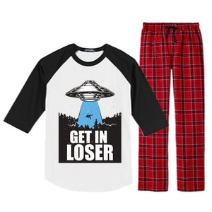 Get In Loser Alien UFO Raglan Sleeve Pajama Set