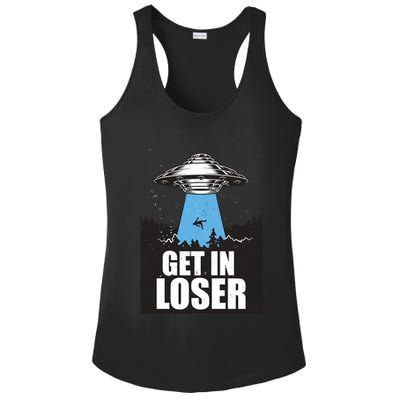 Get In Loser Alien UFO Ladies PosiCharge Competitor Racerback Tank