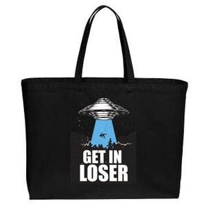 Get In Loser Alien UFO Cotton Canvas Jumbo Tote