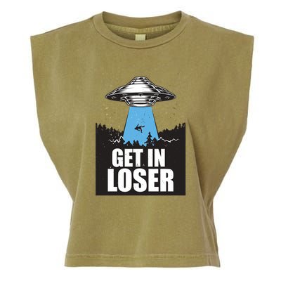 Get In Loser Alien UFO Garment-Dyed Women's Muscle Tee