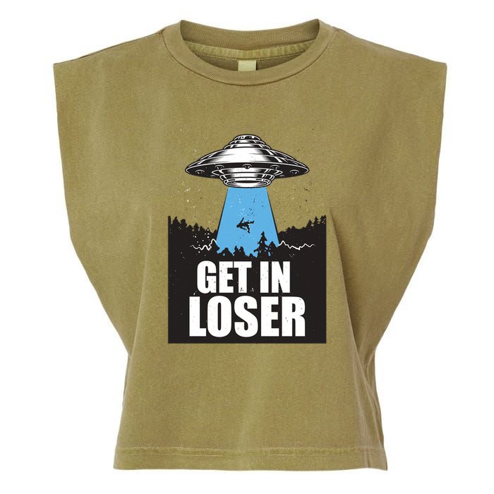 Get In Loser Alien UFO Garment-Dyed Women's Muscle Tee