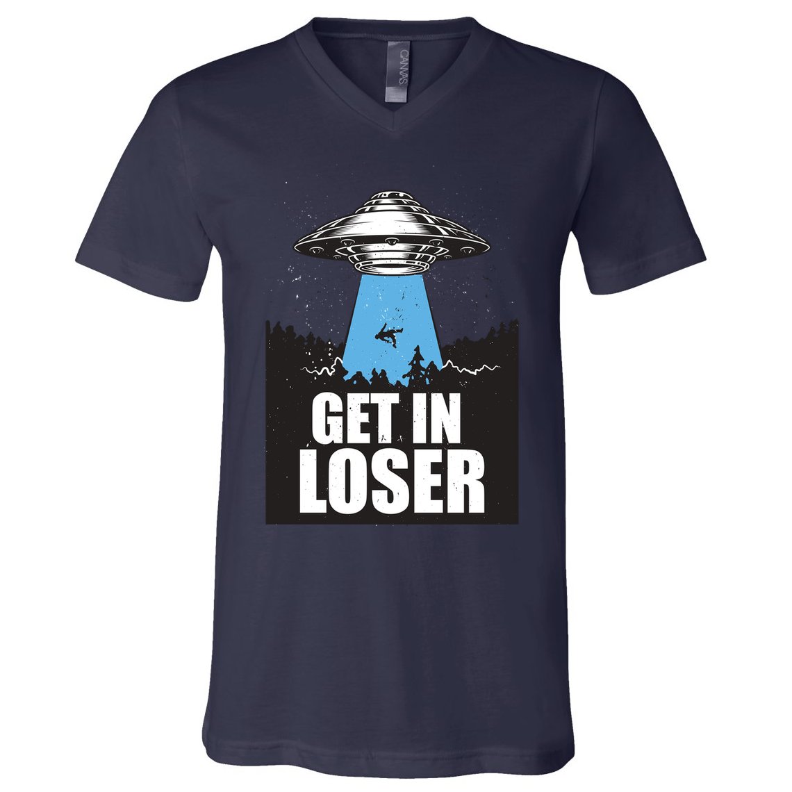 Get In Loser Alien UFO V-Neck T-Shirt
