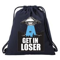 Get In Loser Alien UFO Drawstring Bag