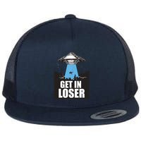 Get In Loser Alien UFO Flat Bill Trucker Hat