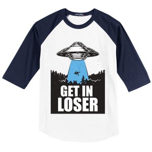 Get In Loser Alien UFO Baseball Sleeve Shirt