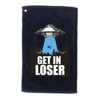 Get In Loser Alien UFO Golf Towel