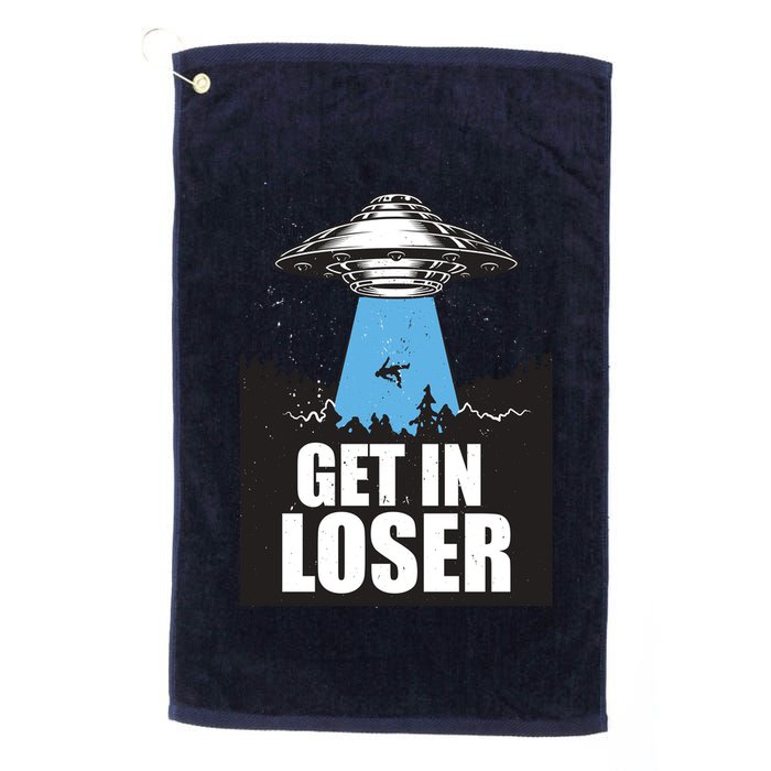 Get In Loser Alien UFO Golf Towel