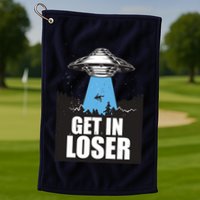 Get In Loser Alien UFO Golf Towel