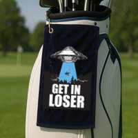 Get In Loser Alien UFO Golf Towel