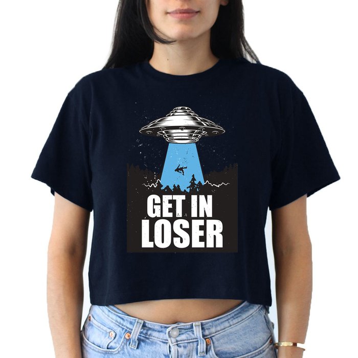 Get In Loser Alien UFO Crop Top