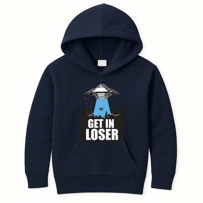 Get In Loser Alien UFO Kids Hoodie