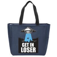 Get In Loser Alien UFO Zip Tote Bag