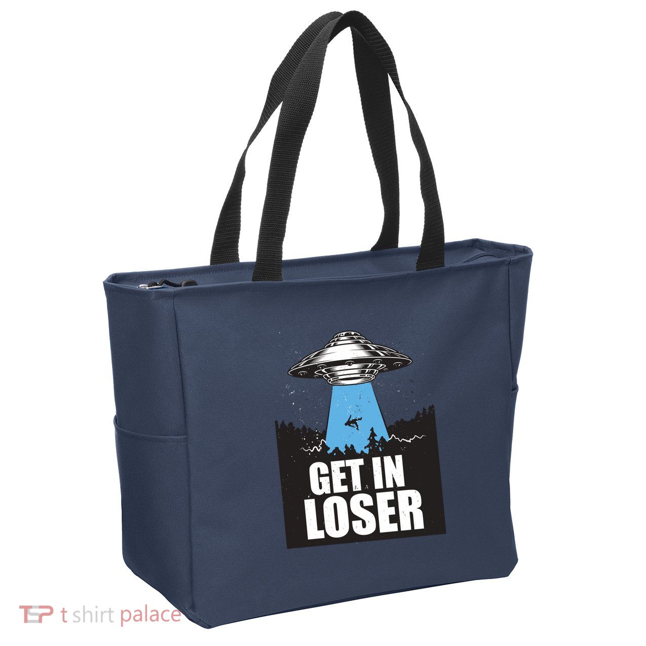 Get In Loser Alien UFO Zip Tote Bag
