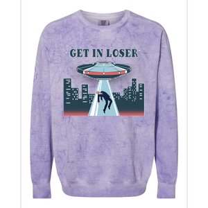 Get In Loser Anti Joe Biden UFO Abduction Colorblast Crewneck Sweatshirt