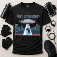 Get In Loser Anti Joe Biden UFO Abduction Cooling Performance Crew T-Shirt