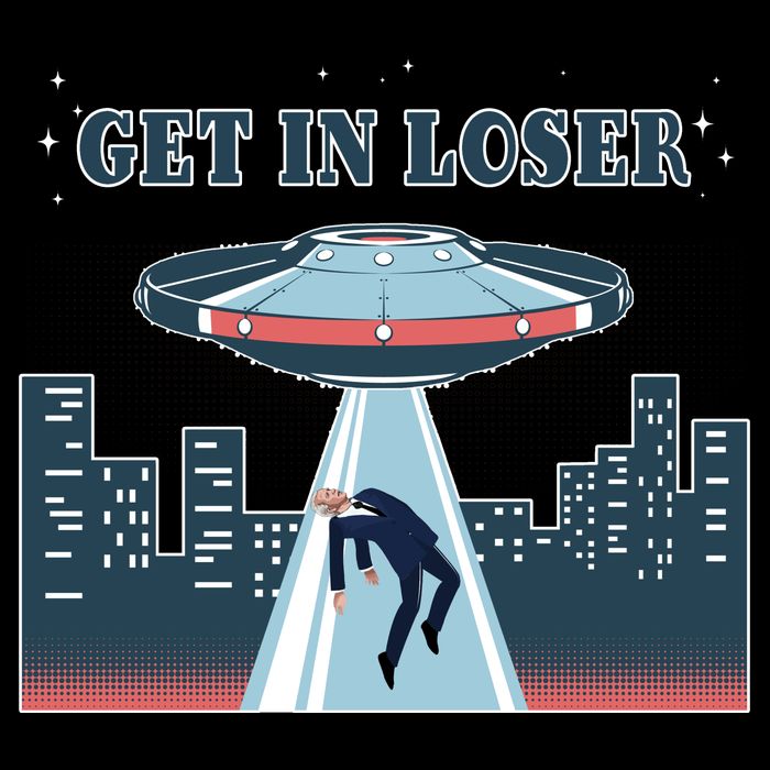 Get In Loser Anti Joe Biden UFO Abduction Tall T-Shirt