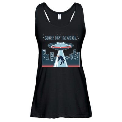 Get In Loser Anti Joe Biden UFO Abduction Ladies Essential Flowy Tank