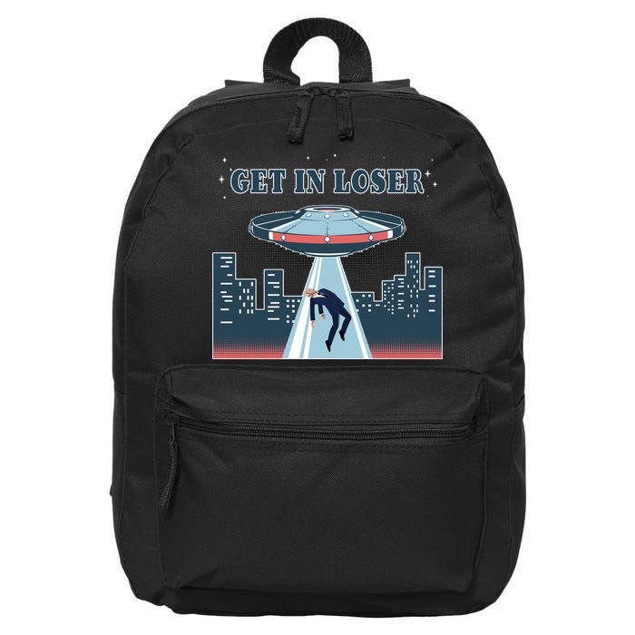 Get In Loser Anti Joe Biden UFO Abduction 16 in Basic Backpack