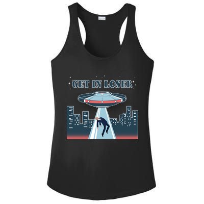 Get In Loser Anti Joe Biden UFO Abduction Ladies PosiCharge Competitor Racerback Tank