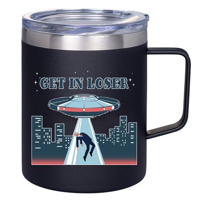 Get In Loser Anti Joe Biden UFO Abduction 12oz Stainless Steel Coffee Mug