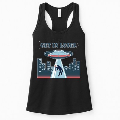Get In Loser Anti Joe Biden UFO Abduction Womens Tank Top
